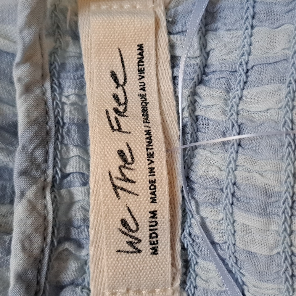 Free People Little Bit of Something Top, Chambray with Flaw - Picture 8 of 11